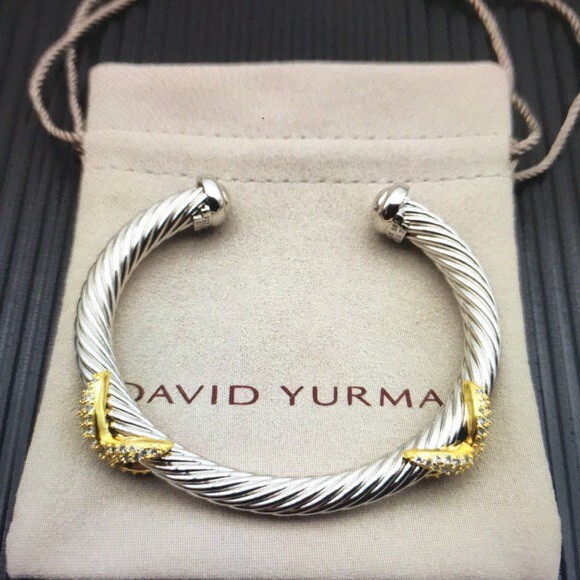 David Yurman Silver and Gold Cable Bracelet